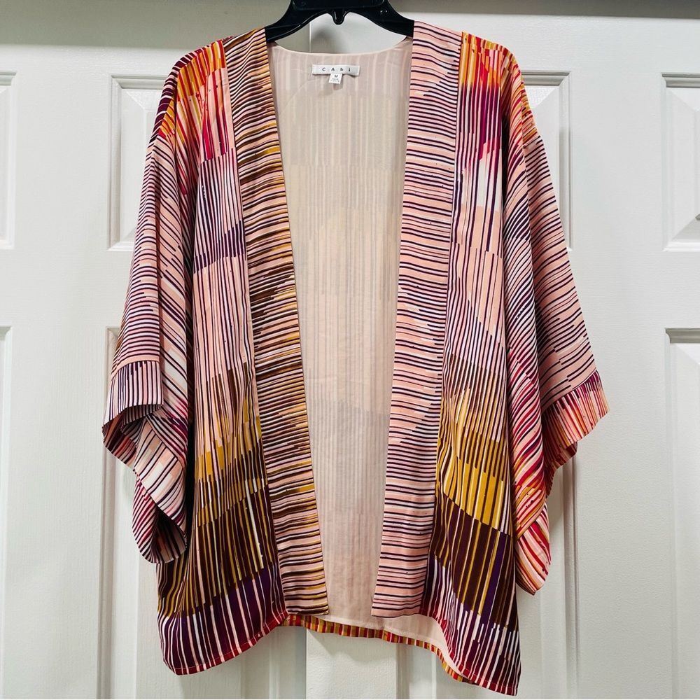 CAbi Mon Ami Striped Colorful Kimono Size M